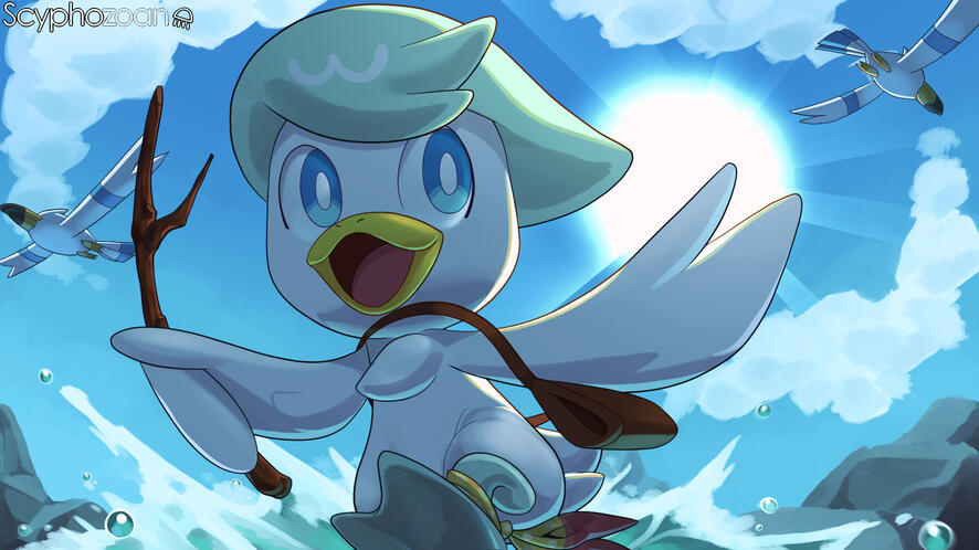 1: Fullbody with two background characters